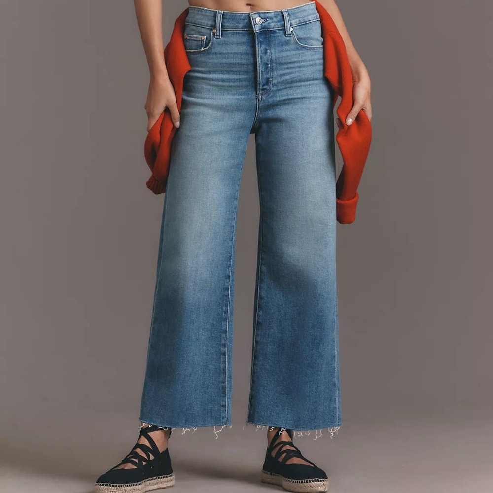Paige Anessa High Rise Crop Wide Leg Jeans Mana 24